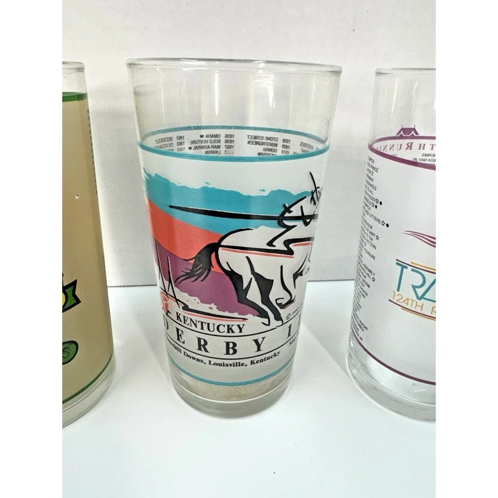 1990s Official Kentucky Derby Glass Mint Julep Churchill Downs Glass Cups Lot 3